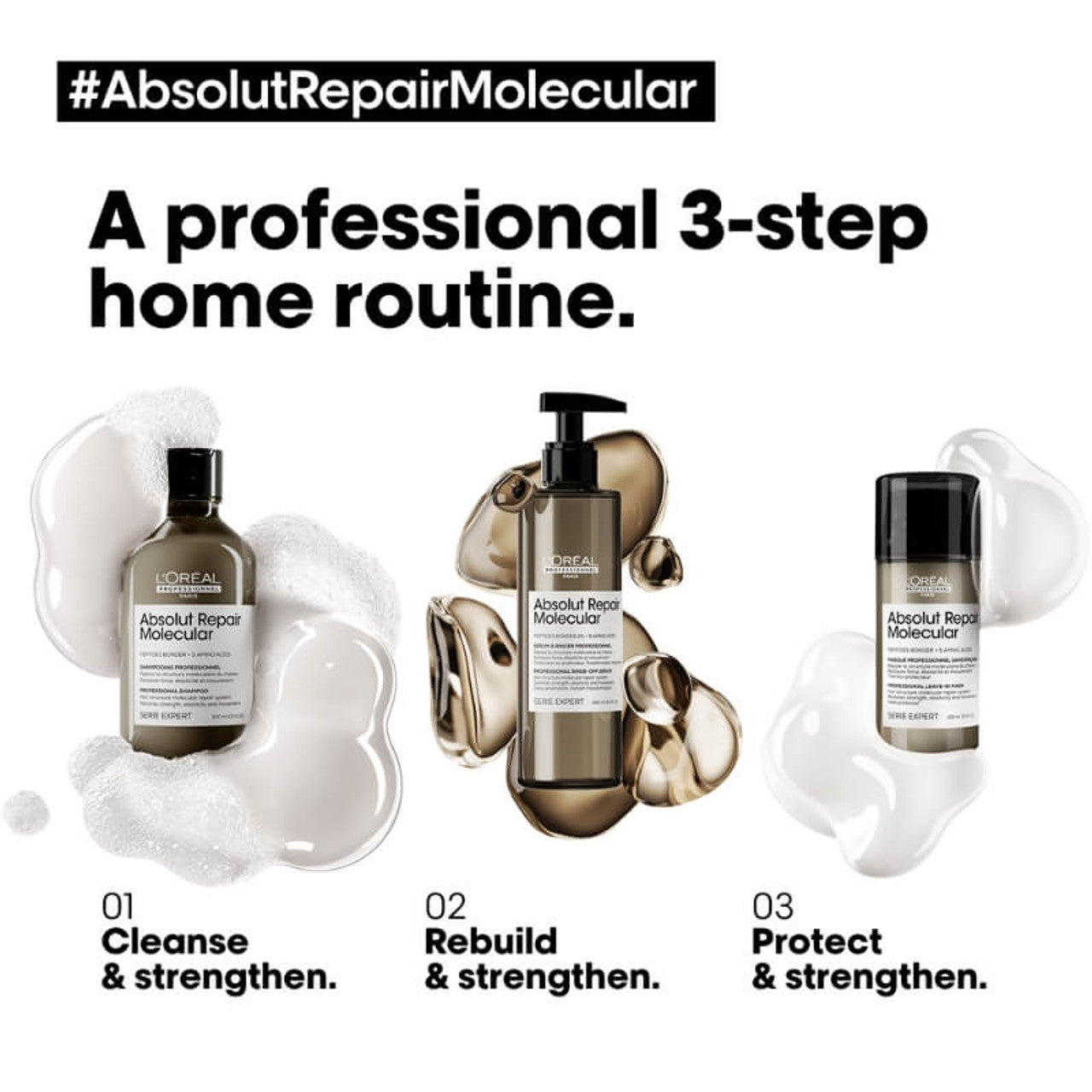 L'Oréal Professionnel Absolut Repair Molecular Shampoo 300ml (Damaged Hair)