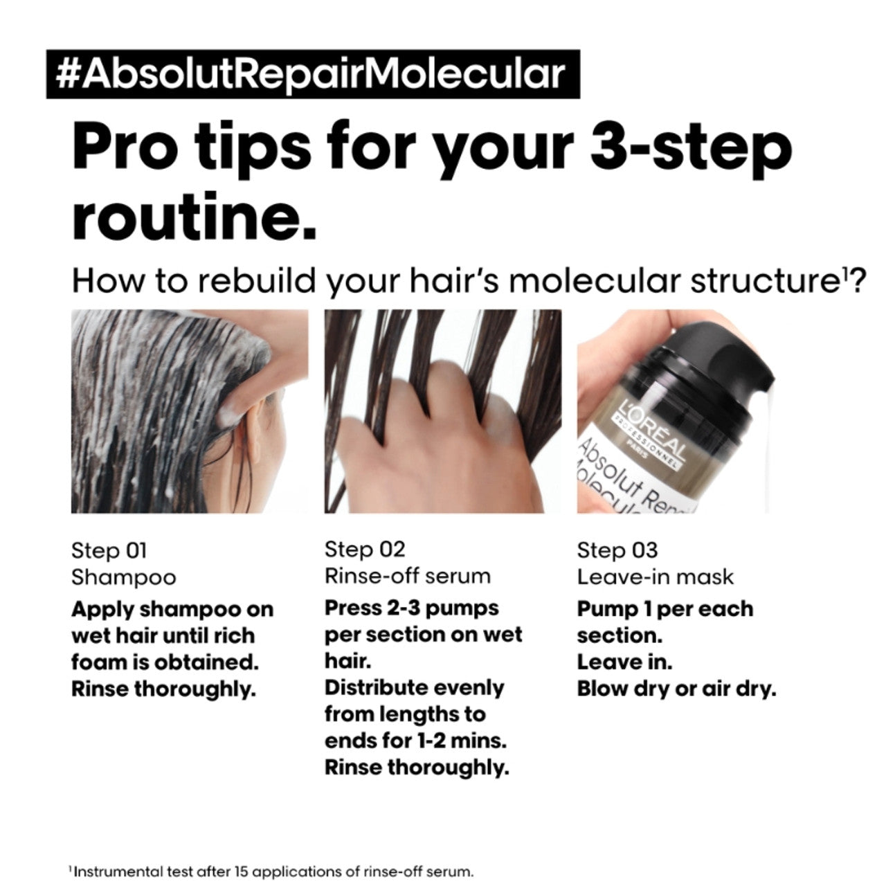 L'Oréal Professionnel Absolut Repair Molecular Shampoo 300ml (Damaged Hair)