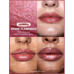 sheglam pout perfect shimmer lip plumper -pink flamingo