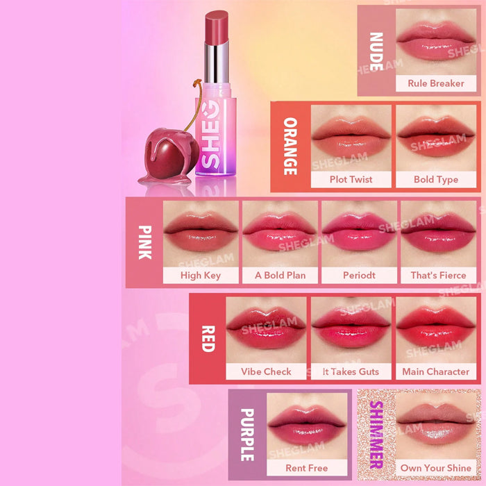 sheglam mirror kiss high shine lipstick